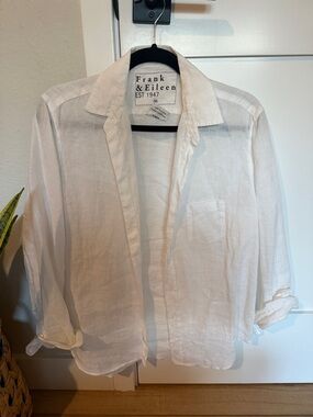 Frank & Eileen White Linen Shirt Jacket